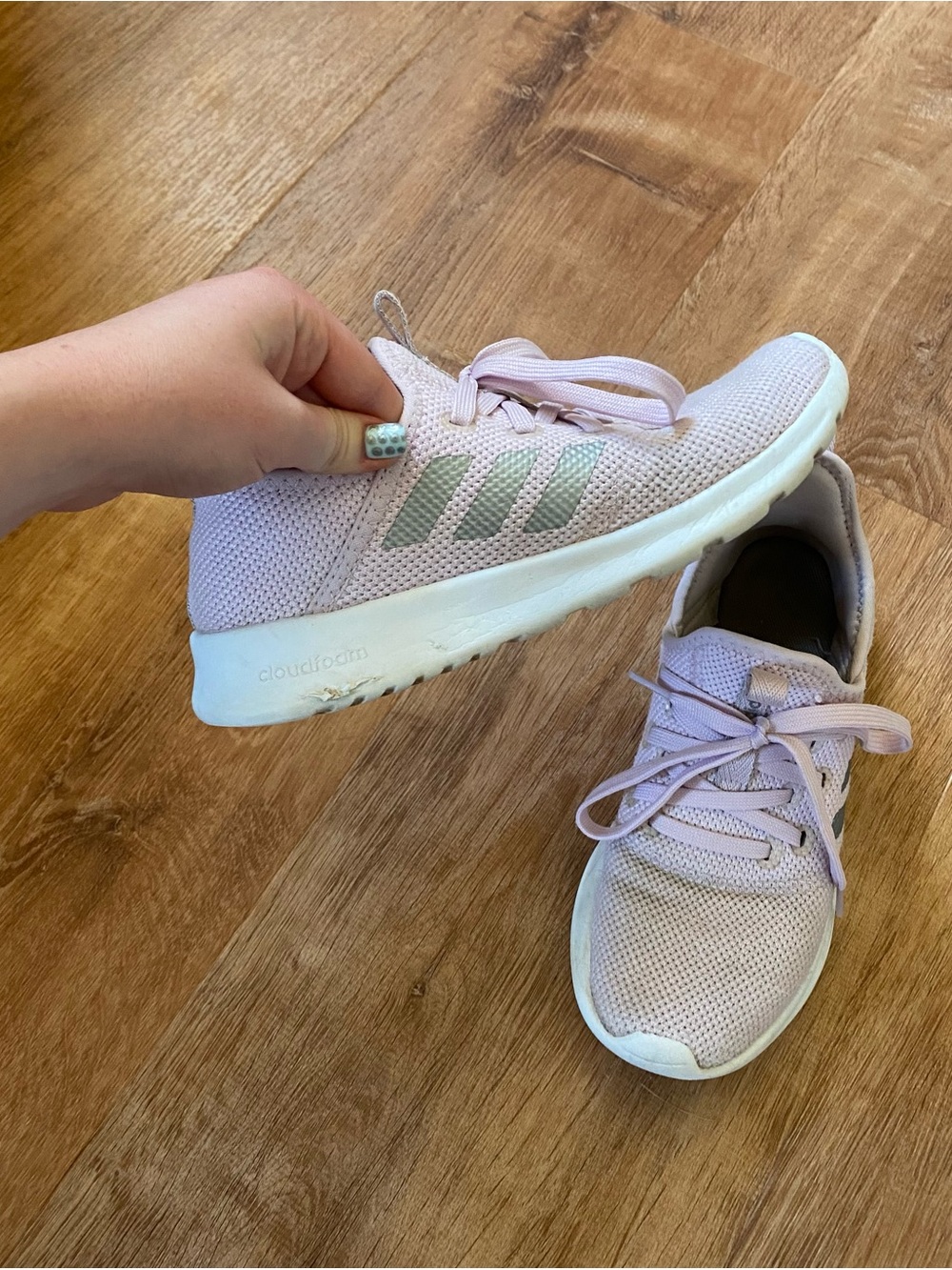 Girls Adidas cloud foam sneakers